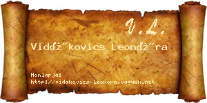 Vidákovics Leonóra névjegykártya